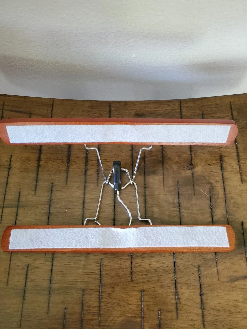 Wooden Pant Clamp Hangers  Natural Cherry Walnut Lot of 8